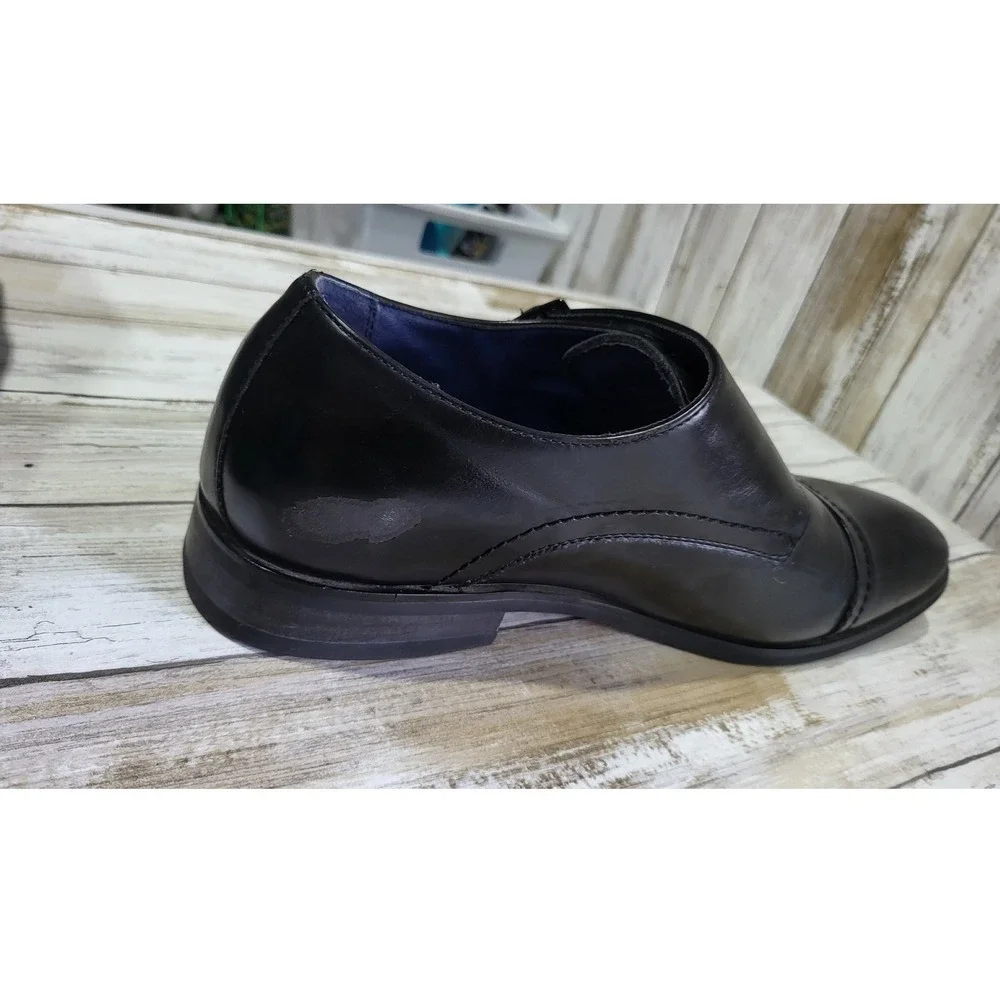 Bruno Marc Mens Black Double Monk‎ Strap Dress Shoes Size 7.5M Cap Toe